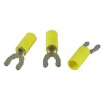 12-10 AWG #10 Stud Yellow Locking Spade Terminal Pkg/10